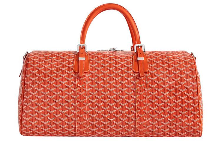 GOYARD Canvas With Calfskin Dog's Teeth One Shoulder Crossbody Portable Travel Bag Unisex Orange