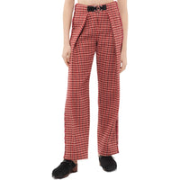 CHANEL 24N Neige Skiing Collection Casual Pants Women's Red Plaid Pattern