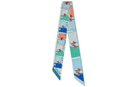 HERMES Silk Scarves Women's Blue