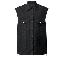 LOUIS VUITTON Sleeveless Monogram Jacquard Denim Jacket