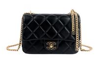 CHANEL Classic Flap CF Lambskin Shoulder Bag, Crossbody Bag Small Size Women's Black