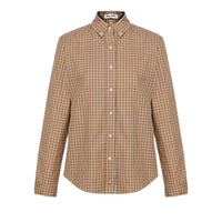 MIU MIU Logo-Embroidered Button-Up Checked Shirt