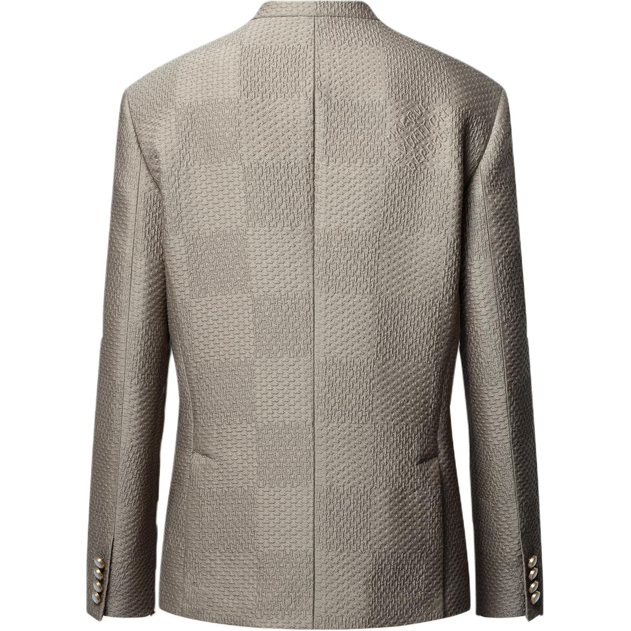 LOUIS VUITTON Damier Wool-Silk Jacquard Double-Breasted Jacket