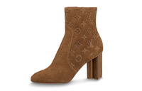 LOUIS VUITTON Ankle Boots 8cm Women's Cognac Brown
