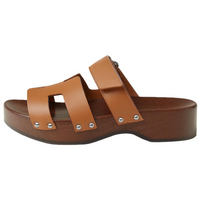 HERMES Slide Slippers 4cm Women's Brown