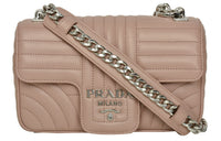PRADA Leather Shoulder Bag Regular Women's Nude Pink