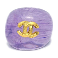 CHANEL Acrylic Gold-Plated Rings Women's Purple