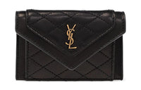 SAINT LAURENT GABY Lambskin Wallet Small Size Women's Black