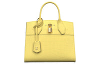 LOUIS VUITTON CITY STEAMER Matte Crocodile Leather Handbag Small Size Women's Yellow