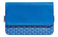 GOYARD Sainte-Marie Canvas With Calfskin Clutch Large Size Unisex Blue