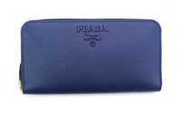 PRADA Calfskin Wallet Women's Blue
