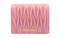 MIU MIU Soft Sheep Leather Wallet Mini Women's Pink