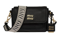 MIU MIU Leather Crossbody Bags Shoulder Bags Women's Black
