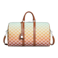 CELINE Cow Leather Travel Bag Medium Size Men's Yellow & Cyan