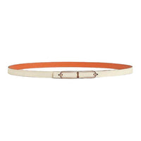 HERMES Rose Gold-Plated Leather Belts Unisex Coconut Color/Orange Width: 1.3cm