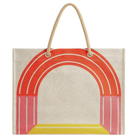 HERMES Cotton Patchwork Canvas Canvas Bag Tote Bag Shopping Bag Handbag Women's Yellow/Pink/Red