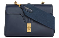 CELINE 16 Smooth Cow Leather Shoulder Bag Women's Marine Blue