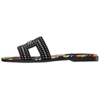 HERMES Oran Stylish Sandals Women's Black Stud