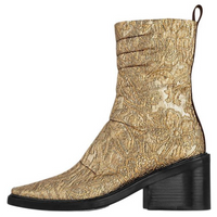 LOUIS VUITTON Jazz Ankle Boots 6cm Women's Gold