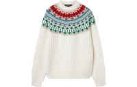 Loro Piana Holiday Noel Crew Neck Sweater Women's White