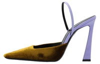 SAINT LAURENT Blade Pointed-Toe Velvet Pumps