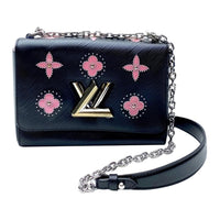 LOUIS VUITTON Twist Cow Leather Shoulder Bag Crossbody Bag Women's Black