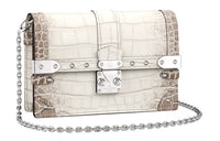 LOUIS VUITTON Trunk Crocodile Leather Soft Box Chain Shoulder Bag Regular Women's White