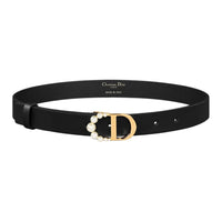 DIOR Cow Leather Leather Belts Women's Black 2.5CM