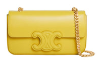 CELINE Triomphe Calfskin Crossbody Bag Shoulder Bag Women's Lemon