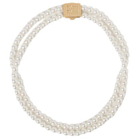 MIU MIU Artificial Pearl Metal Necklaces Women's Gold
