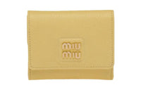 MIU MIU Madras Leather Wallet Small Size Women's Yellow