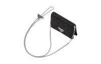 PRADA Fabric With Leather Shoulder Bag Crossbody Bag Wallets Regular Women's Black