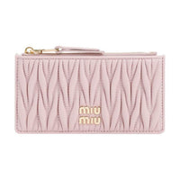 MIU MIU Matelassé Leather Wallet Women's Pink