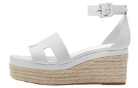 HERMES One Strap Sandals Women's White