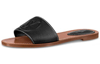LOUIS VUITTON Lock It Stylish Sandals Women's Black Brown