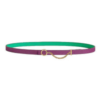 HERMES Gold Plated, Calfskin Leather Belts Women's Green 1.3cm