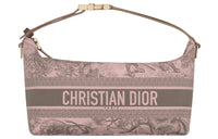 DIOR Technical Fabric Clutch Medium Size Women's Gray/Pink