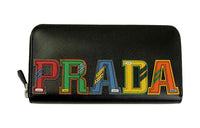 PRADA Leather Wallet Women's Black