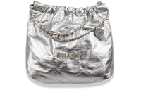 CHANEL 22Bag Cow Leather And Silver Metal Handbag Women's Silver