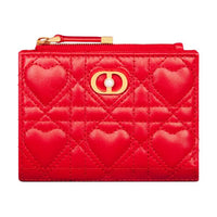 DIOR Jolie Lambskin Wallet Women's Red