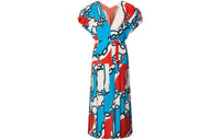 LOUIS VUITTON Short Sleeved Dress Women's Blue