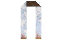 LOUIS VUITTON Silk Scarves Women's Light Blue