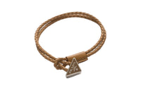 PRADA Leather Enamel Metal Bracelets Men's Brown