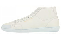 SAINT LAURENT Court Mid Top Skateboard Shoes Women's White Blue