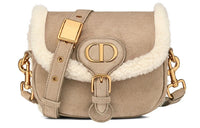DIOR Bobby Sheepskin Shoulder Bag Crossbody Bag Women's Beige