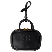 MIU MIU Leather Bag Charm Bag Accessory Women's Black