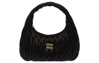 MIU MIU Matelassé Nappa Soft Leather Shoulder Bag Handbags Regular Women's Black