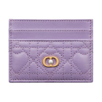 DIOR Jolie Lambskin Card Holder Women's Light Purple