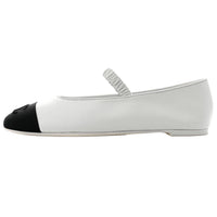 CHANEL Flat Mary Jane Shoes Women's White