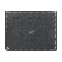 HERMES Evercolor Calfskin Card Holder Women's Gray
